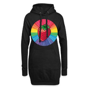LGBTQ Erdbeere - Hoodie-Kleid - Schwarz - Vorne