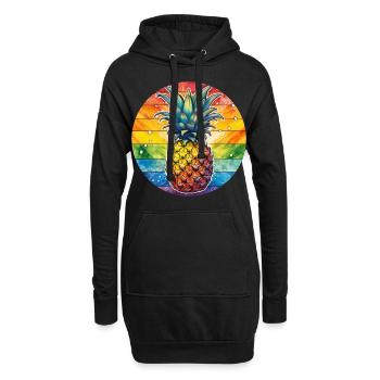 LGBTQ Ananas - Hoodie-Kleid - Schwarz - Vorne