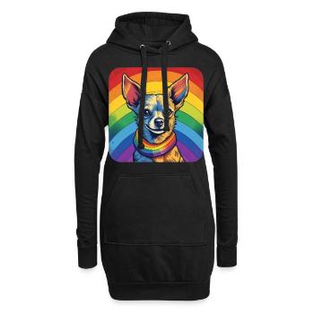 LGBTQ Chihuahua - Hoodie-Kleid - Schwarz - Vorne