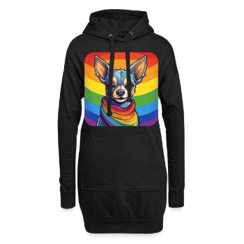 LGBTQ Chihuahua - Sweat-shirt à capuche long Femme - noir - Devant