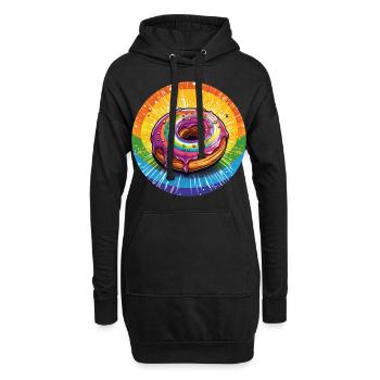 LGBTQ Donut - Hoodie-Kleid - Schwarz - Vorne