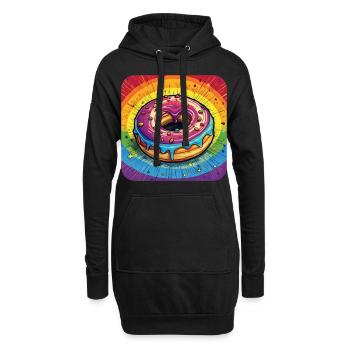 LGBTQ Donut - Hoodie-Kleid - Schwarz - Vorne