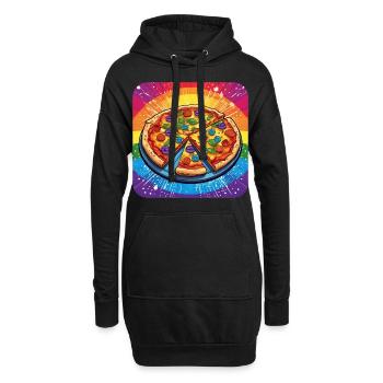 LGBTQ Pizza - Sweat-shirt à capuche long Femme - noir - Devant