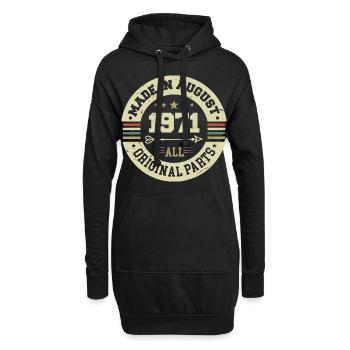 Août 1971 Cadeau d’anniversaire Août 1971 Août - Sweat-shirt à capuche long Femme - noir - Devant