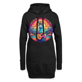 5 de Mayo Party Drinko de Mayo Lama and Guitar - Hoodie Dress - black - Front