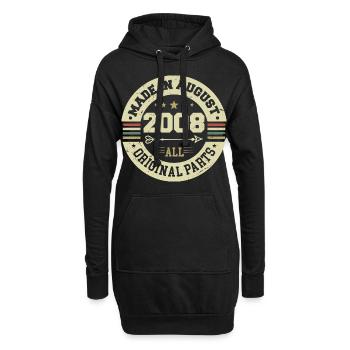 August 2008 Geburtstagsgeschenk August 2008 August - Hoodie-Kleid - Schwarz - Vorne
