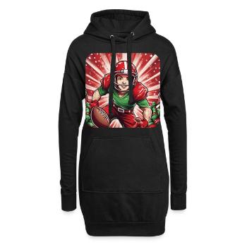 Elfe de Noël Football Américain - Sweat-shirt à capuche long Femme - noir - Devant