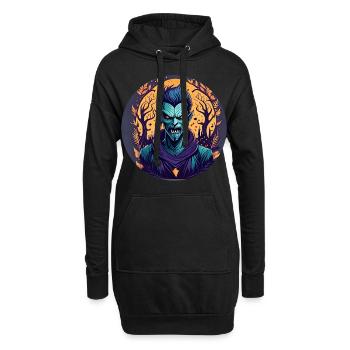 Gruseliges Halloween-party-kostüm Zombie - Sweat-shirt à capuche long Femme - noir - Devant
