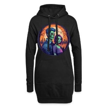 Gruseliges Halloween-party-kostüm, Zombie-paar - Hoodie-Kleid - Schwarz - Vorne
