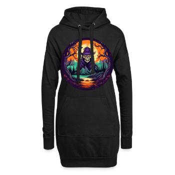 Gruseliges Halloween-partykostüm-skelett - Sweat-shirt à capuche long Femme - noir - Devant