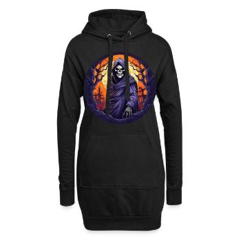 Gruseliges Halloween-partykostüm Sensenmann - Sweat-shirt à capuche long Femme - noir - Devant