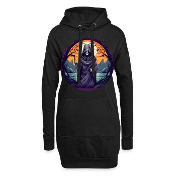 Gruseliges Halloween-partykostüm Sensenmann - Hoodie-Kleid - Schwarz - Vorne