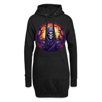 Gruseliges Halloween-partykostüm Sensenmann - Sweat-shirt à capuche long Femme - noir - Devant