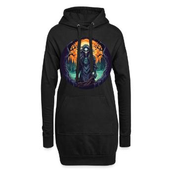 Gruseliges Halloween-partykostüm Waldhexe - Hoodie-Kleid - Schwarz - Vorne
