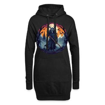 Gruseliges Halloween-partykostüm Waldhexe - Hoodie-Kleid - Schwarz - Vorne