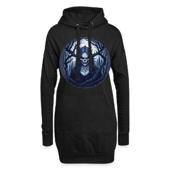 Gruseliges Halloween-partykostüm Waldhexe - Hoodie-Kleid - Schwarz - Vorne