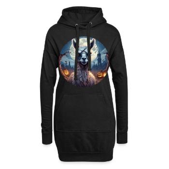Gruseliges Fête d’Halloween Kostüm Zombie Lama - Sweat-shirt à capuche long Femme - noir - Devant