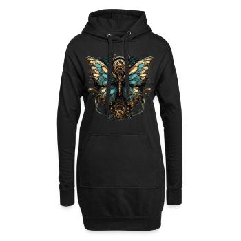 Papillon Steampunk - Sweat-shirt à capuche long Femme - noir - Devant
