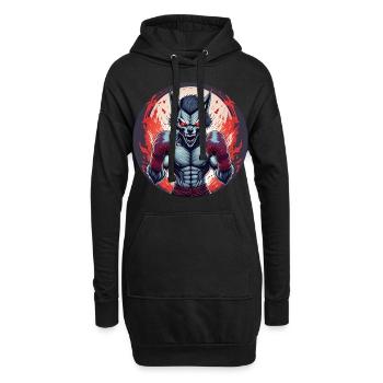 Gruseliges Halloween Party Kostüm Werwolf Boxen - Sweat-shirt à capuche long Femme - noir - Devant