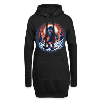 Gruseliges Halloween Party Kostüm Werwolf Ski - Hoodie-Kleid - Schwarz - Vorne