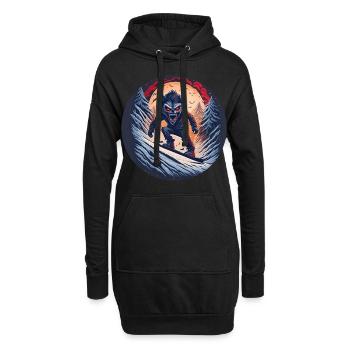 Gruseliges Halloween-partykostüm Werwolf-snowboard - Sweat-shirt à capuche long Femme - noir - Devant