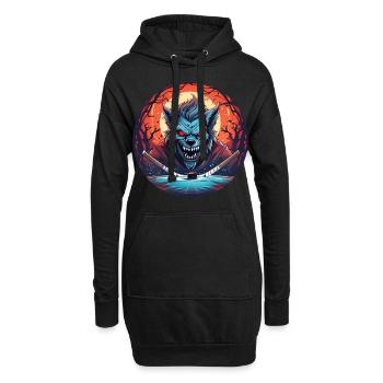 Effrayant Halloween Party Costume Werewolf Field - Sweat-shirt à capuche long Femme - noir - Devant
