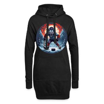 Effrayant costume de fête d’Halloween loup-garou hockey sur glace - Sweat-shirt à capuche long Femme - noir - Devant