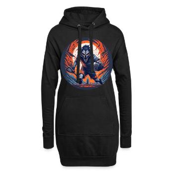 Gruseliges Halloween-partykostüm Werwolf Lacrosse - Hoodie-Kleid - Schwarz - Vorne