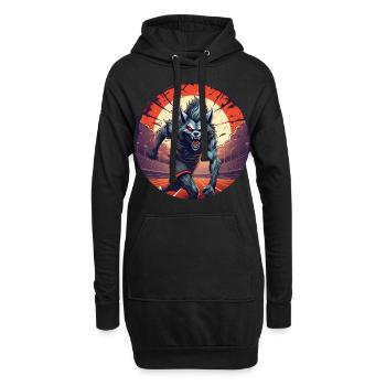 Gruseliges Halloween-partykostüm Werwolf Läuft - Hoodie-Kleid - Schwarz - Vorne