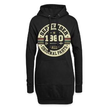 44. Geburtstag 1980 Legendär seit September 1980 - Hoodie-Kleid - Schwarz - Vorne