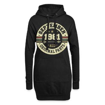 43e anniversaire 1981 Légendaire depuis septembre 1981 - Sweat-shirt à capuche long Femme - noir - Devant
