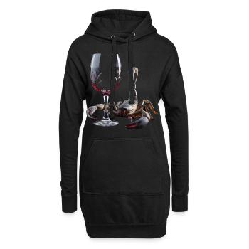 Skorpion Wein - Hoodie-Kleid - Schwarz - Vorne
