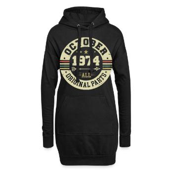 Légendaire depuis octobre 1974 Anniversaire octobre 1974 - Sweat-shirt à capuche long Femme - noir - Devant