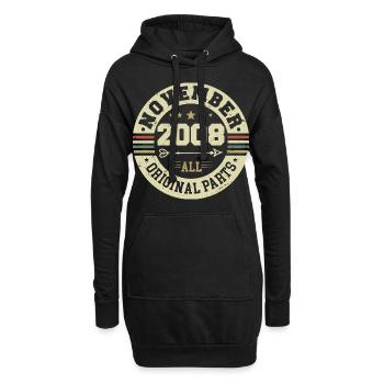 Vintage November 2008 - Geburtstag November 2008 - Hoodie-Kleid - Schwarz - Vorne