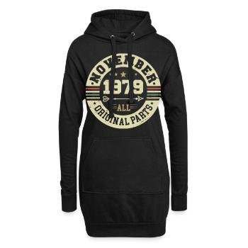 Millésime Novembre 1979 - Anniversaire Novembre 1979 - Sweat-shirt à capuche long Femme - noir - Devant