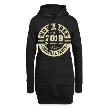 Millésime Novembre 2019 - Anniversaire Novembre 2019 - Sweat-shirt à capuche long Femme - noir - Devant