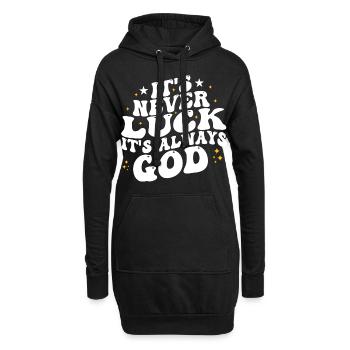 It's never luck it's always god - Sweat-shirt à capuche long Femme - noir - Devant