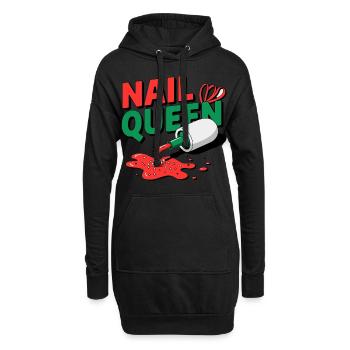 Nail Queen für jede Kosmetikerin - Hoodie-Kleid - Schwarz - Vorne
