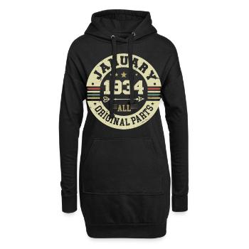 January 1934 - Geburtstag im Januar 1934 - Hoodie-Kleid - Schwarz - Vorne