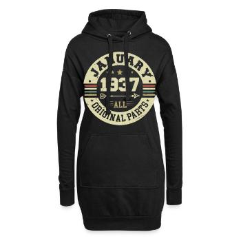 January 1937 - Geburtstag im Januar 1937 - Hoodie-Kleid - Schwarz - Vorne