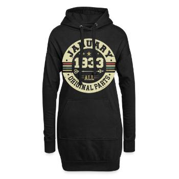 January 1933 - Geburtstag im Januar 1933 - Hoodie-Kleid - Schwarz - Vorne