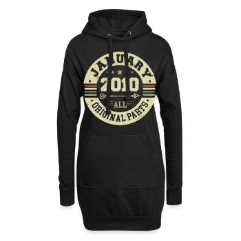 January 2010 - Geburtstag im Januar 2010 - Hoodie-Kleid - Schwarz - Vorne