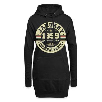 January 1999 - Geburtstag im Januar 1999 - Hoodie-Kleid - Schwarz - Vorne