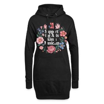 Support The Arts Kiss A Musician - Hoodie-Kleid - Schwarz - Vorne