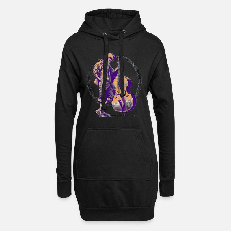 Contrabass Flatguy - Hoodie-Kleid - Schwarz