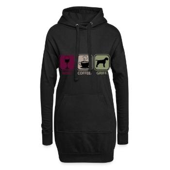 Griffon Korthals Chien pointant Maman Maman Vin Café - Sweat-shirt à capuche long Femme - noir - Devant