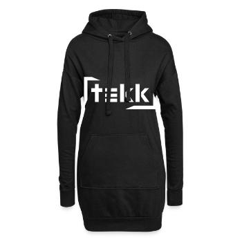 Hardtekk - Tekk - Techno - Tekk Schriftzug - Hoodie-Kleid - Schwarz - Vorne