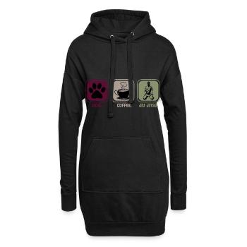 Jiu Jitsu Hund Kaffee Kämpfer - Hoodie-Kleid - Schwarz - Vorne