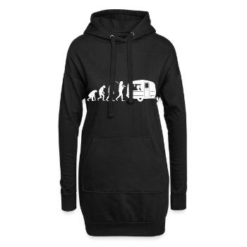 Camper Wohnwagen Camping Campingplatz Evolution - Hoodie-Kleid - Schwarz - Vorne