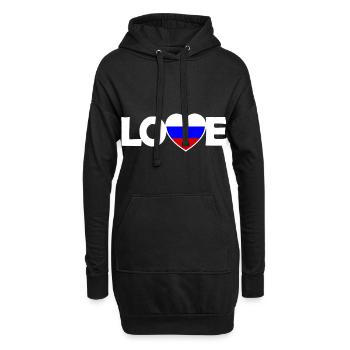 Liebes Russland - Hoodie-Kleid - Schwarz - Vorne